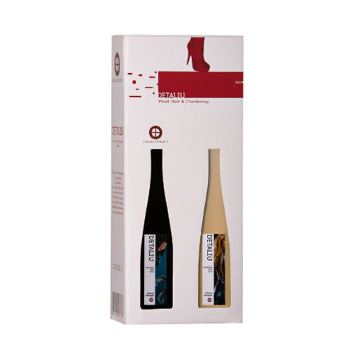 DETALIU PACHET 2 STICLE x PINOT NOIR/CHARDONNAY DULCE 1L