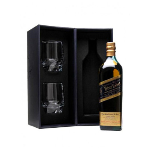 JOHNNIE WALKER BLUE CU 2 PAHARE 0.7L