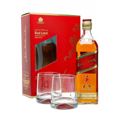 JOHNNIE WALKER RED  CU 2 PAHARE 0.7L