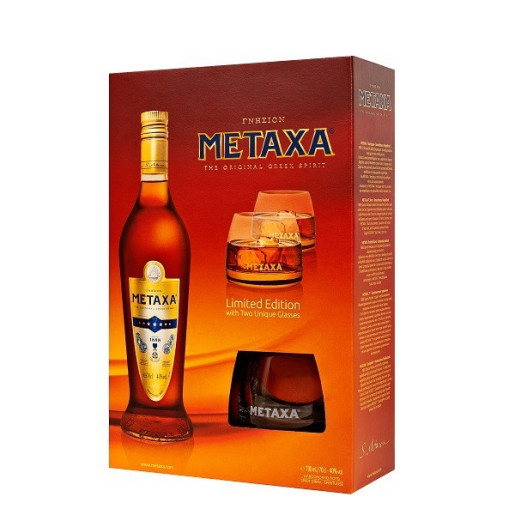 METAXA 7* 2 PAHARE 0.7L