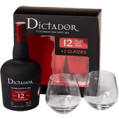 DICTATOR RUM 12 YO +2 PAHARE 0.7L